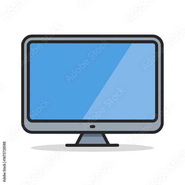 Fototapeta A computer monitor is on a transparent background, isolated on transparent background removed background