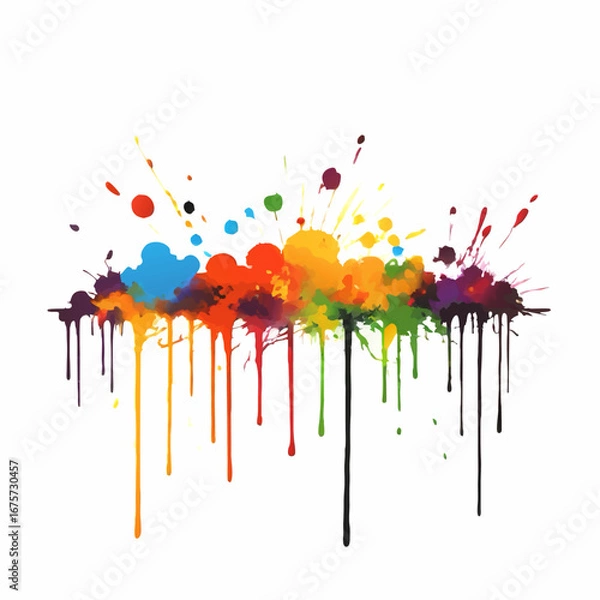 Fototapeta abstract watercolor splash pattern running paint, vector illustration