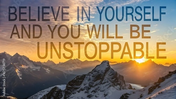 Obraz Believe In Yourself And You Will Be Unstoppable Motivational Quote.