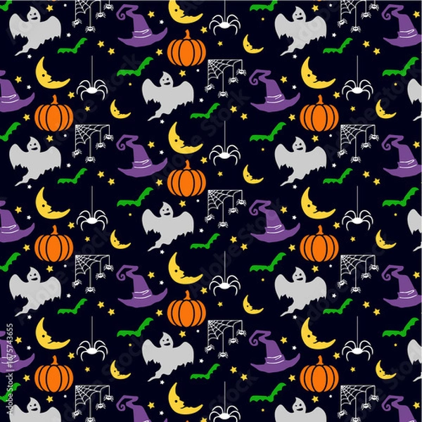 Obraz seamless floral pattern halloween