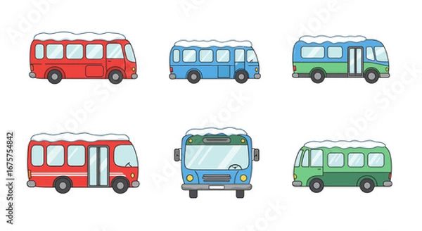 Fototapeta Snow Covered Buses.