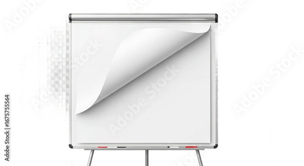 Fototapeta Blank Whiteboard Presentation Paper Flip Chart Studio