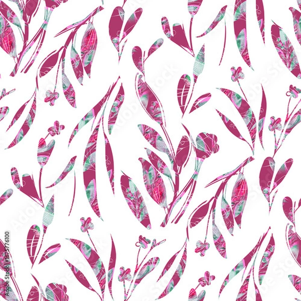 Fototapeta Plants Seamless Pattern, Design Template.