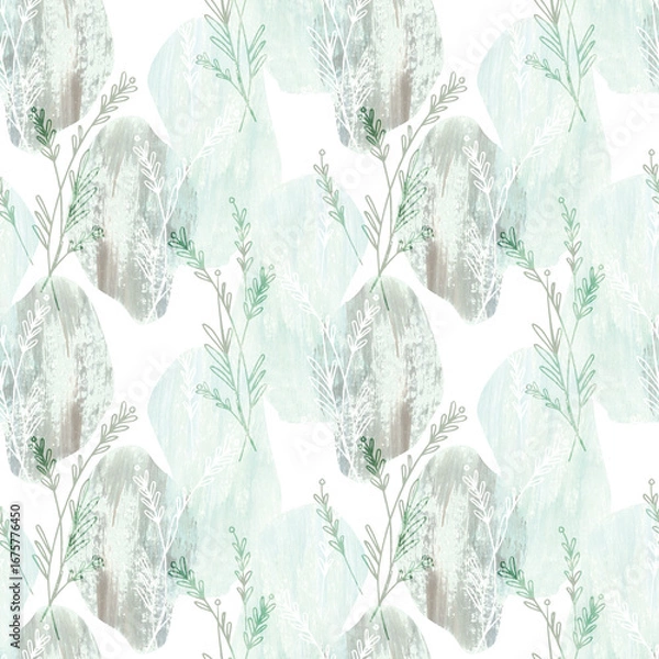 Fototapeta Watercolor floral seamless pattern