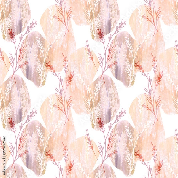 Fototapeta Watercolor Floral Seamless Pattern
