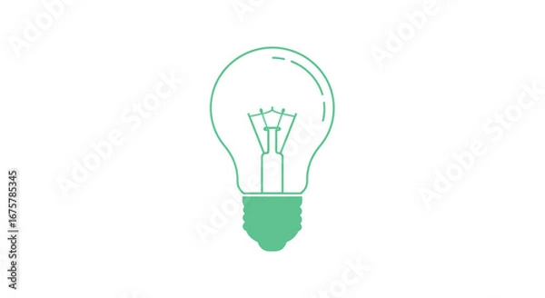Obraz Lightbulb idea innovation inspiration creativity solution electric invention energy symbol graphic vector art on transparent background
