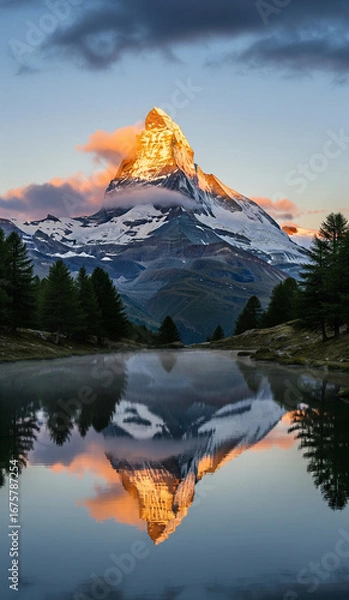 Obraz sunset over the mountains