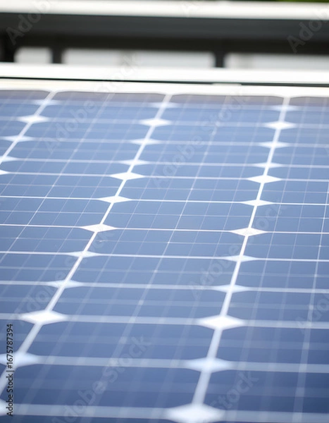 Obraz BANNER - close-up solar panel. Copy space for text. isolated with white highlights