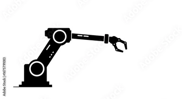 Fototapeta Robotic arm automation industry manufacturing industrial technology innovation future design concept on transparent background