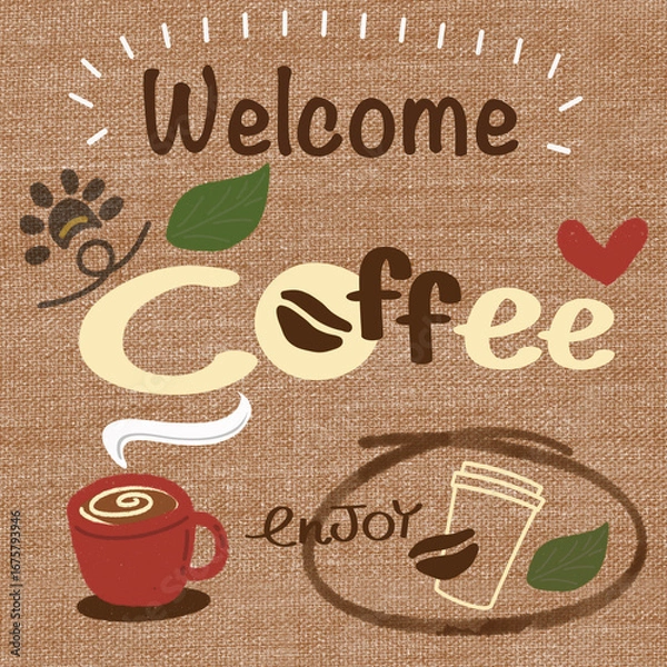 Obraz cup of coffee beans