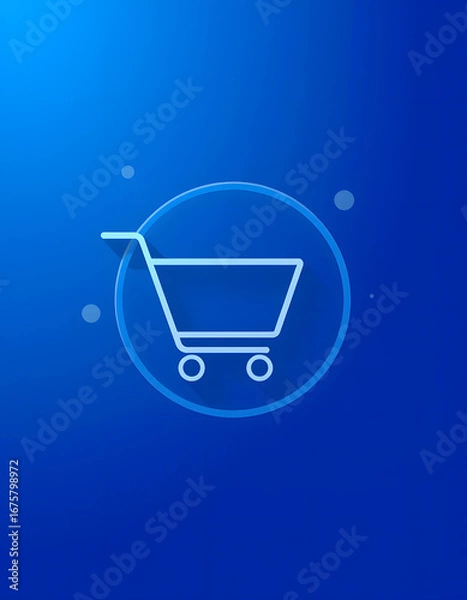 Obraz Ecommerce icon special blue banner background, cinematic. isolated with white highlights