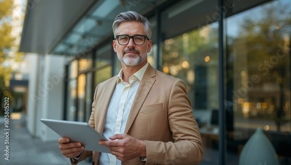 Fototapeta businessman with tablet computer