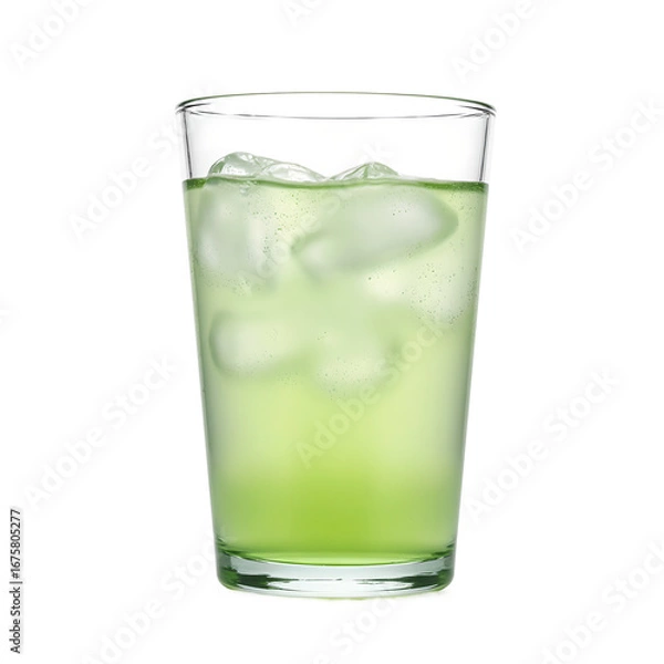 Obraz Refreshing pale green gimlet cocktail in elegant glassware perfect for summer themes and happy hour concepts, isolated