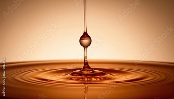 Fototapeta Water drop liquid drop ripple effect water ripple macro