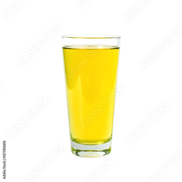 Fototapeta Refreshing lemonade in a sleek glass with a bold shadow perfect for summer themes and beverage concepts, isolated