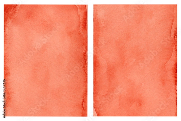 Fototapeta Red Watercolor Textured Background Vintage Backdrop Set for copy and text space hand painted on paper