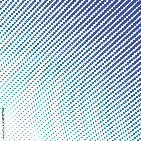 Fototapeta Blue Green Polkadot Halftone Abstract Background Vector Design with Modern Dotted Pattern