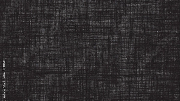 Fototapeta Dark grunge fabric texture background with abstract rough pattern for modern design. Black linen textile surface, cloth weave, fabric detail, textile pattern sample, abstract fabric art.