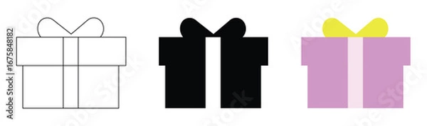 Fototapeta Set of colored gift box with abstract vector background illustration