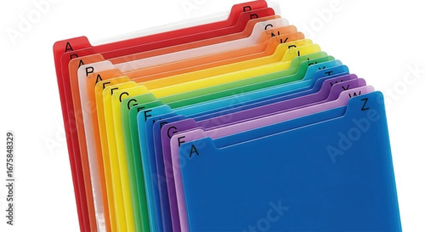 Fototapeta Colorful Alphabetical File Folders Organization System