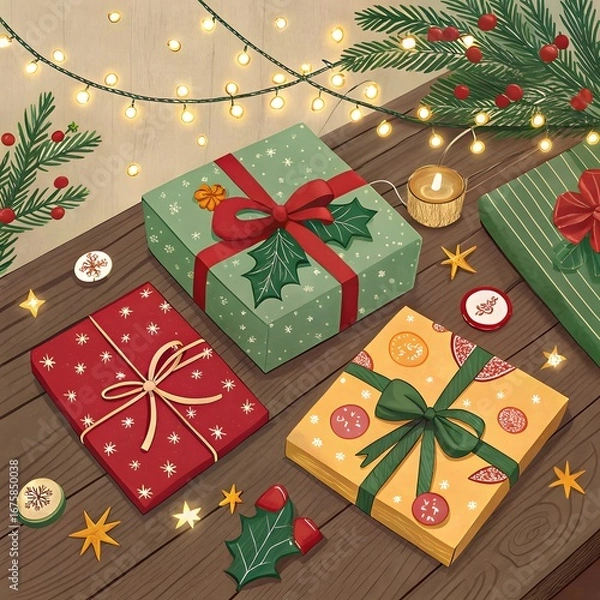 Fototapeta christmas gift boxes