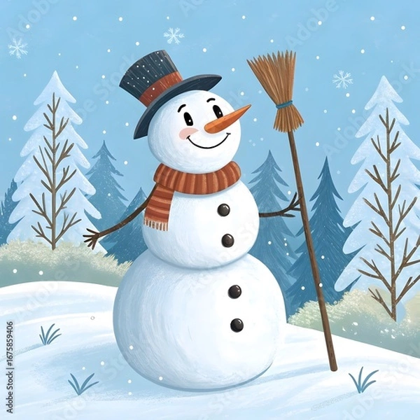 Obraz snowman in the snow