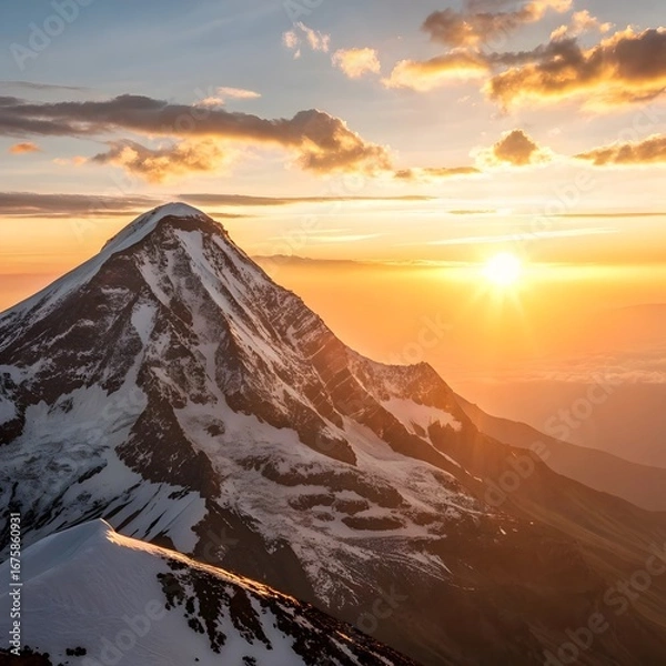 Fototapeta sunset in the mountains