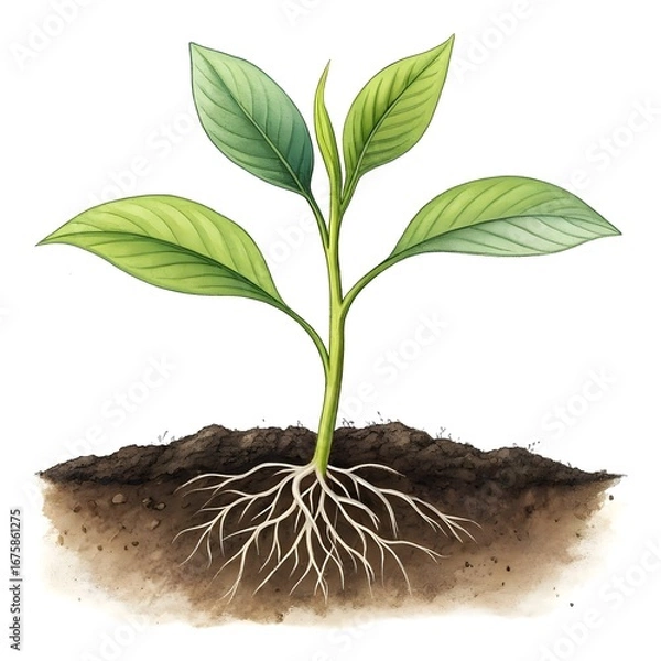 Obraz young plant in soil