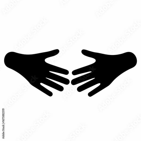 Fototapeta Two hands reaching out to each other in a gesture of connection