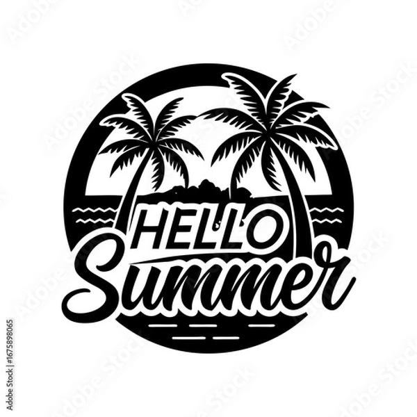 Fototapeta hello summer vector art