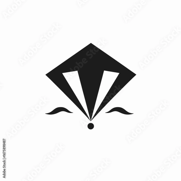 Obraz Graphic abstract black vector symmetrical design isolated as a stylish silhouette
