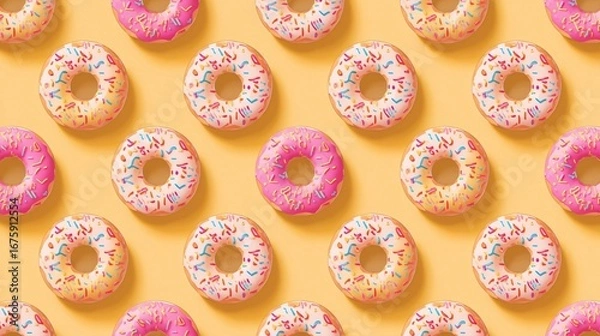 Fototapeta Donut Pattern Background
