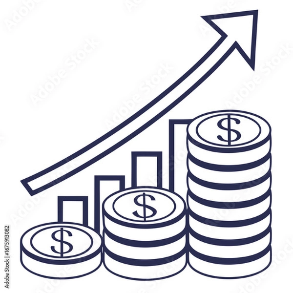Obraz business graph with arrow