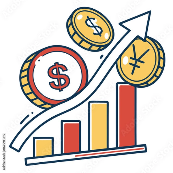 Obraz vector illustration of business graph