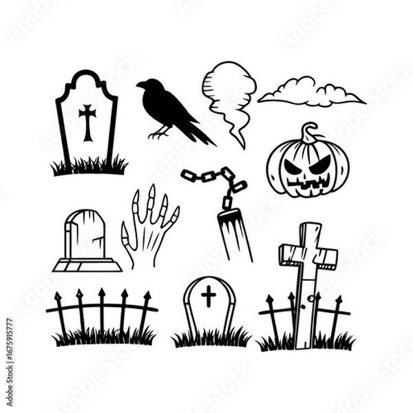 Obraz Halloween element set