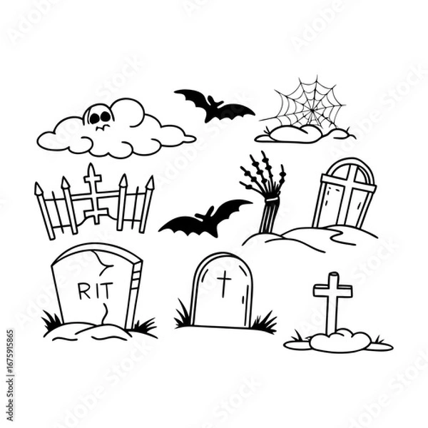 Obraz Halloween element set