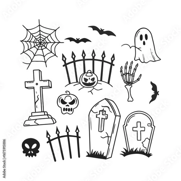 Obraz Halloween element set