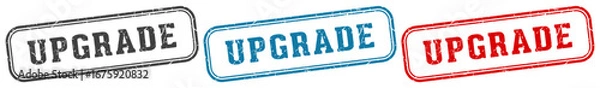 Fototapeta upgrade stamp. upgrade rectangular stamp set isolated on white background