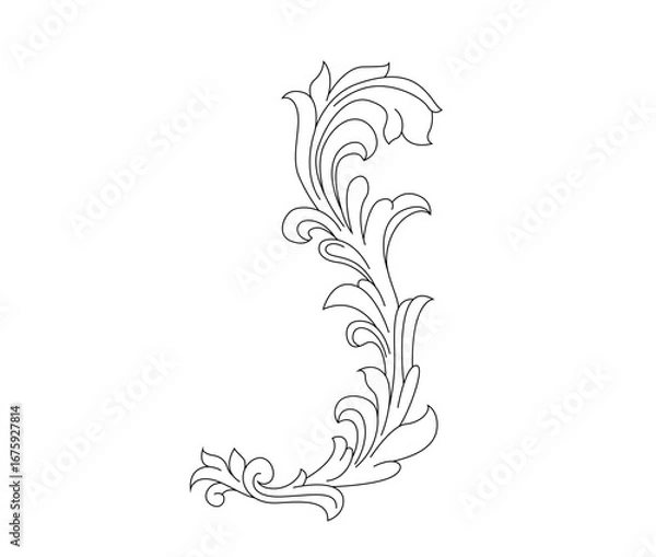 Obraz editable floral ornament stroke