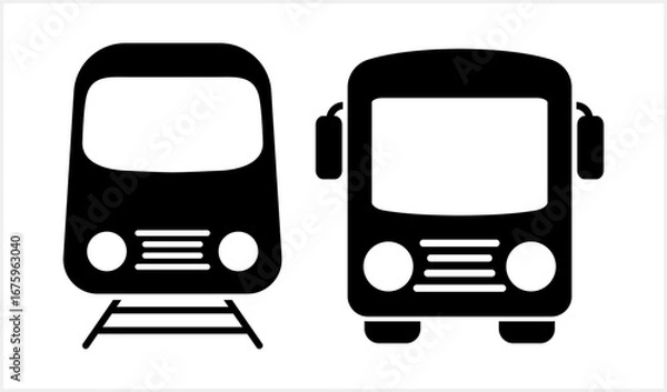 Fototapeta Doodle transport icon isolated. Outline train, subway, bus clipart. Sketch vector stock illustration