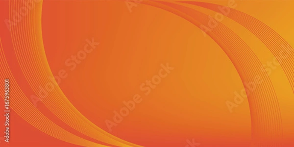 Fototapeta Elegant Abstract Orange Background with Luxurious Curved Gold Lines.