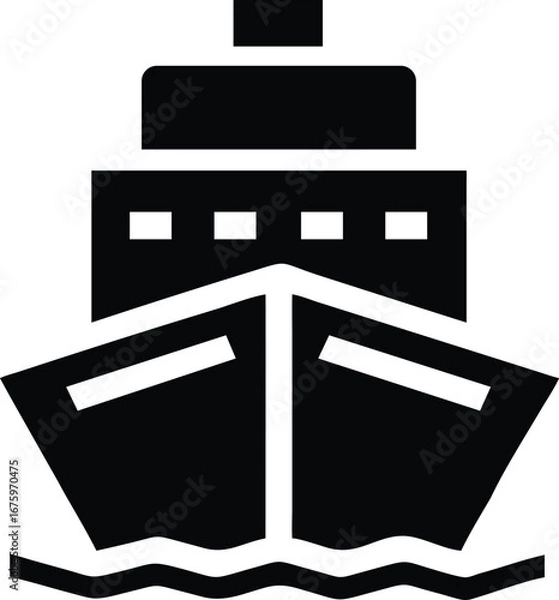 Fototapeta Ship vector icon design with transparent background. Vector illustration