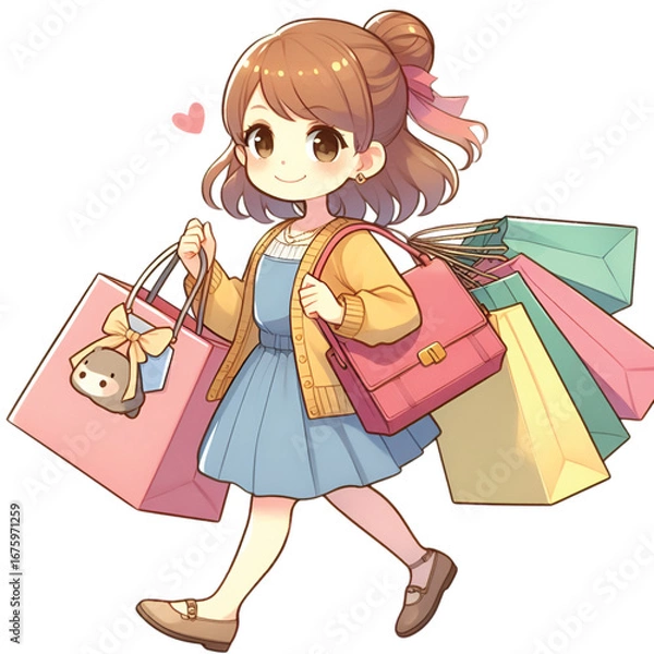 Obraz a shopping girl vector