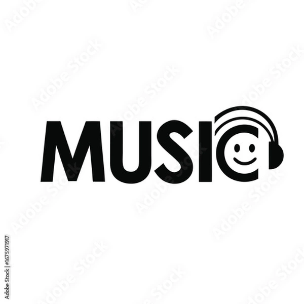 Fototapeta Joyful Music Symbol Silhouette Fun and Musical Design