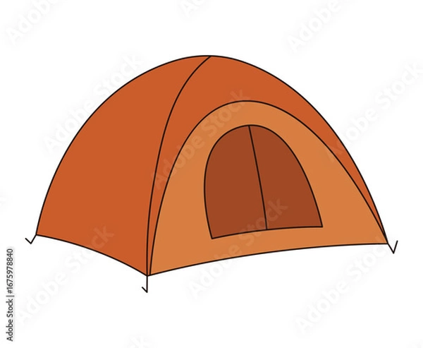 Obraz Tent isolated on white background. Doodle style