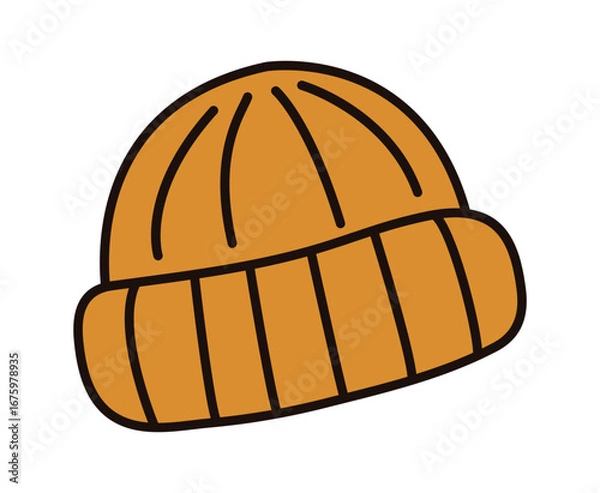 Obraz Beanie isolated on white background. Doodle style