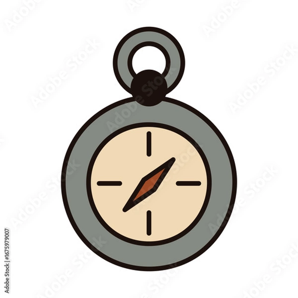 Obraz Compass isolated on white background. Doodle style