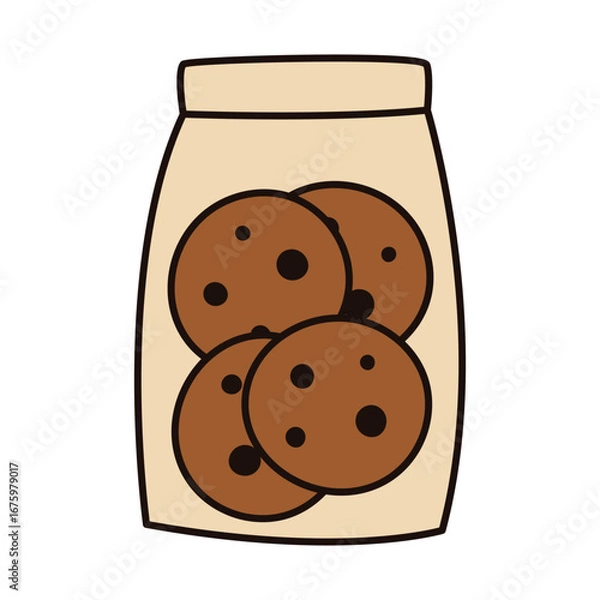 Obraz Sweet snack isolated on white background. Doodle style