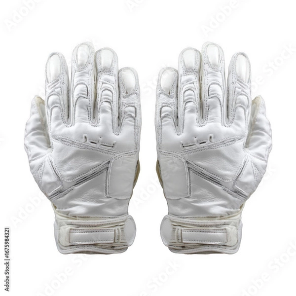 Fototapeta  A Pair of White Football Gloves Ready for the Big Game [Transparent Background PNG]