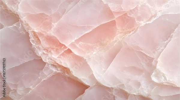 Fototapeta A close-up view of a textured, light pink stone surface with intricate layers and a delicate, natural beauty.